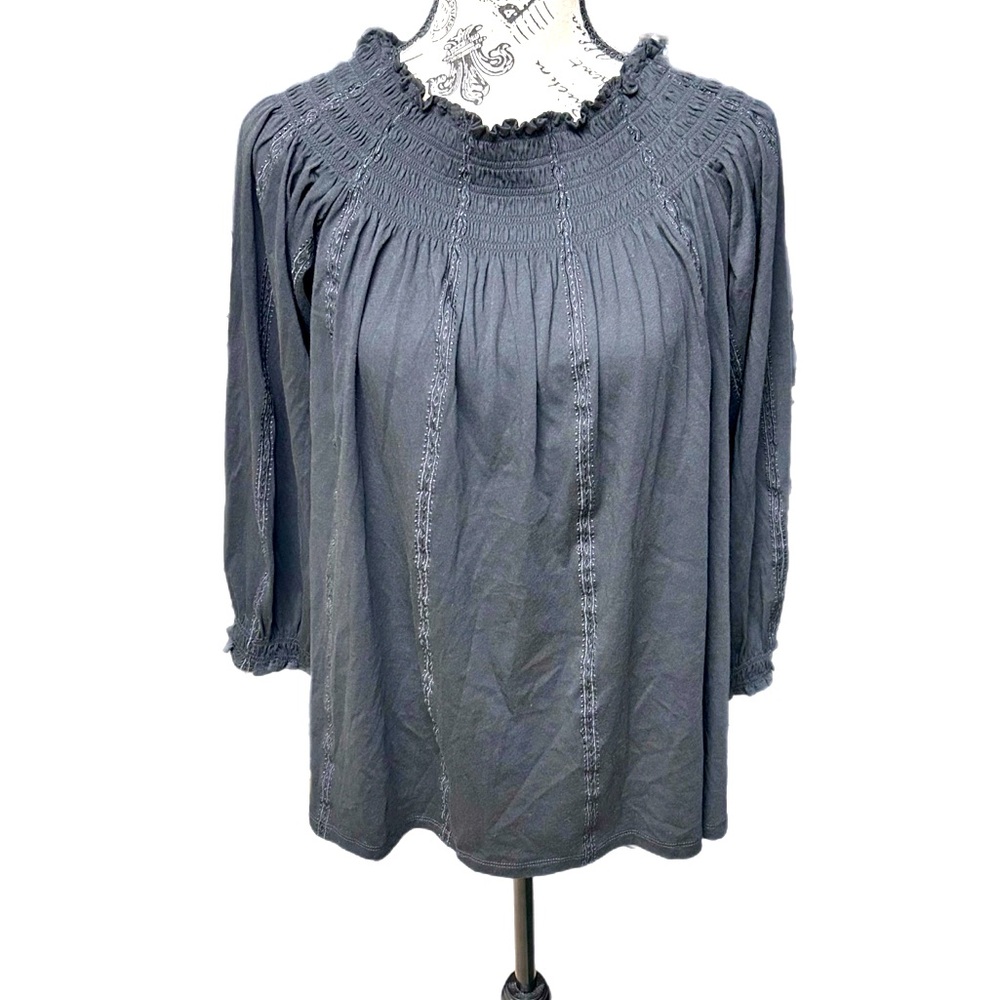 Lauren Ralph Lauren baby doll black blouse long sleeve M